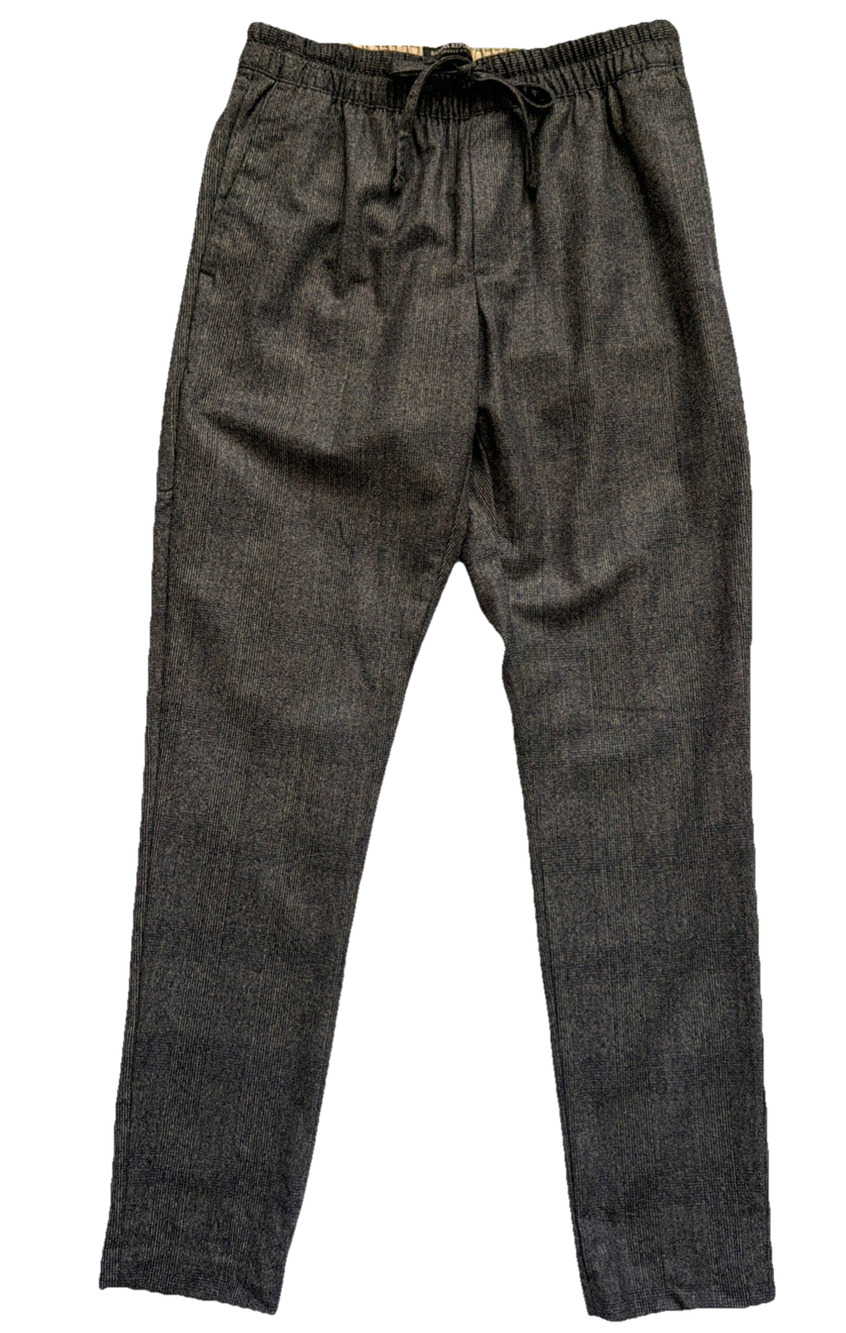 Banana Republic Tapered Fit 100% Wool Pants Womens Small Gray Plaid Pull On Work